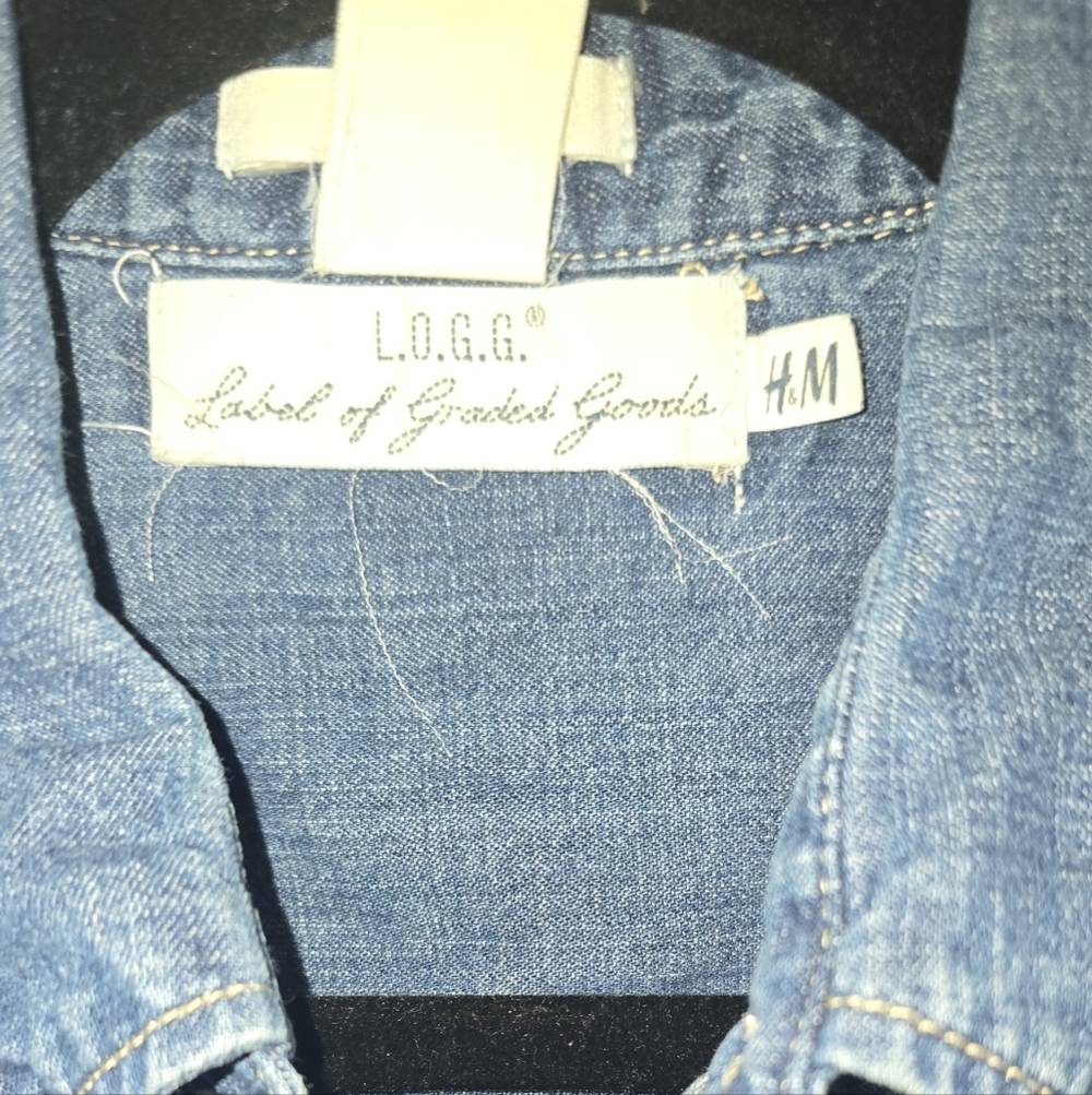 H&M Denim Western Country Pearl Snap Button-Down Shirt Nashville - Picture 3 of 7
